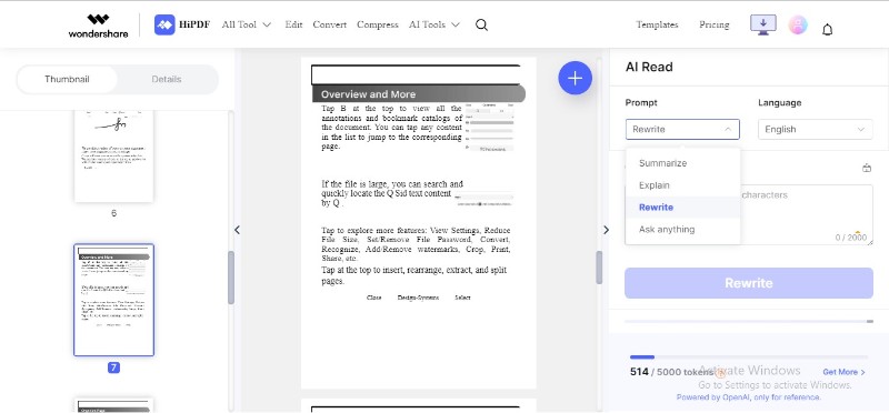 choose feature hipdf