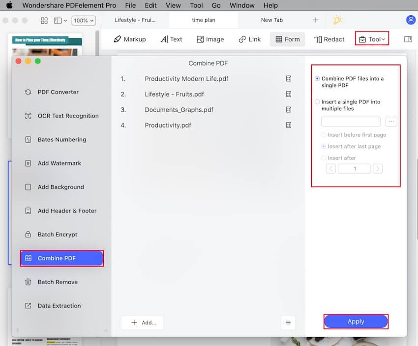 combine pdf files mac
