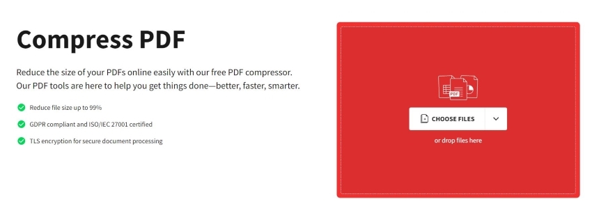 compress pdf tool on smallpdf