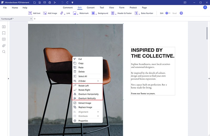 edit images on pdfelement