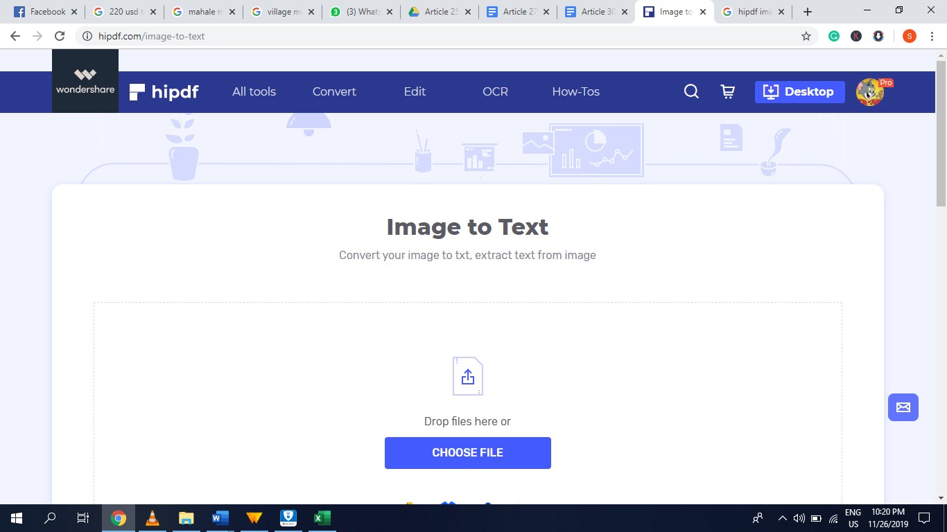 hipdf image to text converter