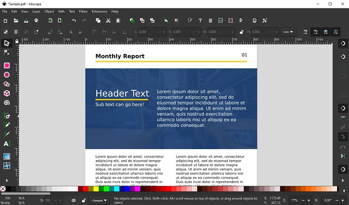 inkscape rearrange pdf