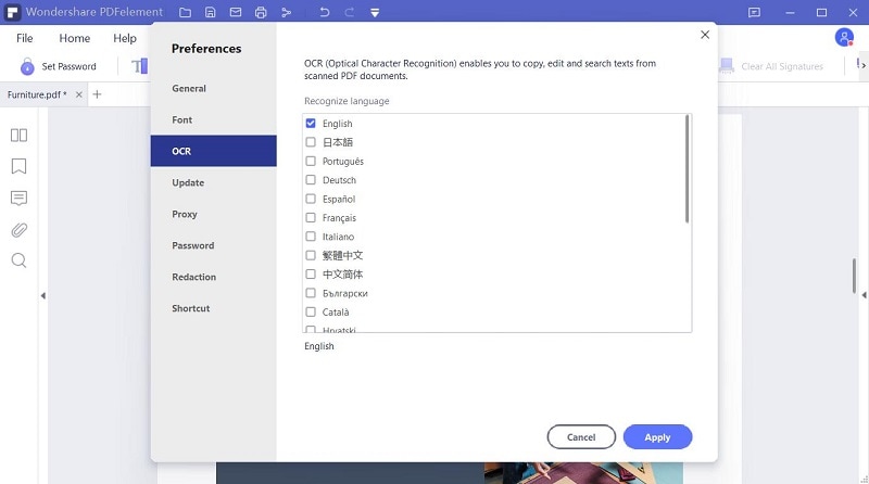 hipdf ocr language