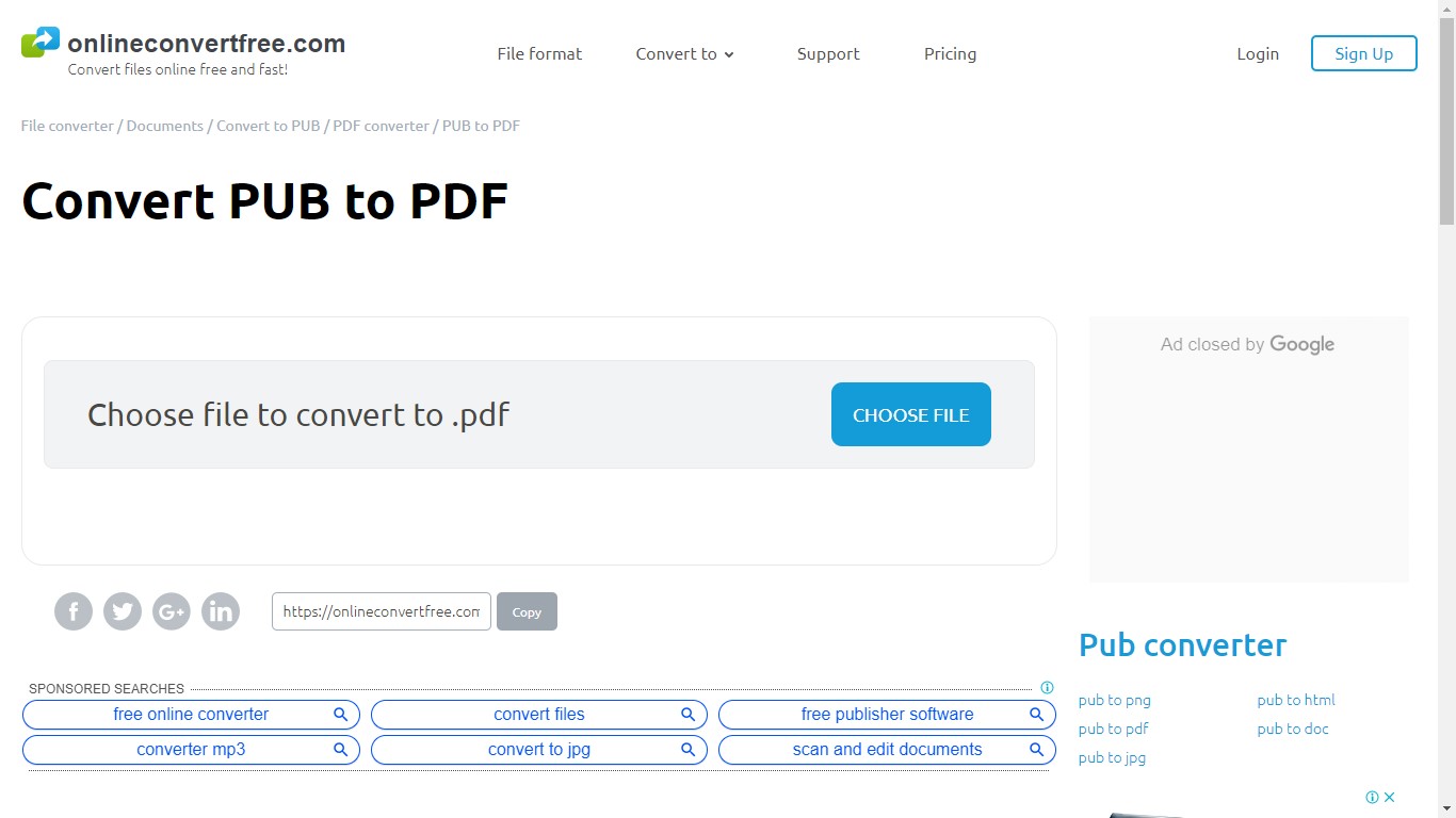 onlineconvertfree pub to pdf converter