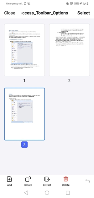 deleting pages with pdfelement mobile