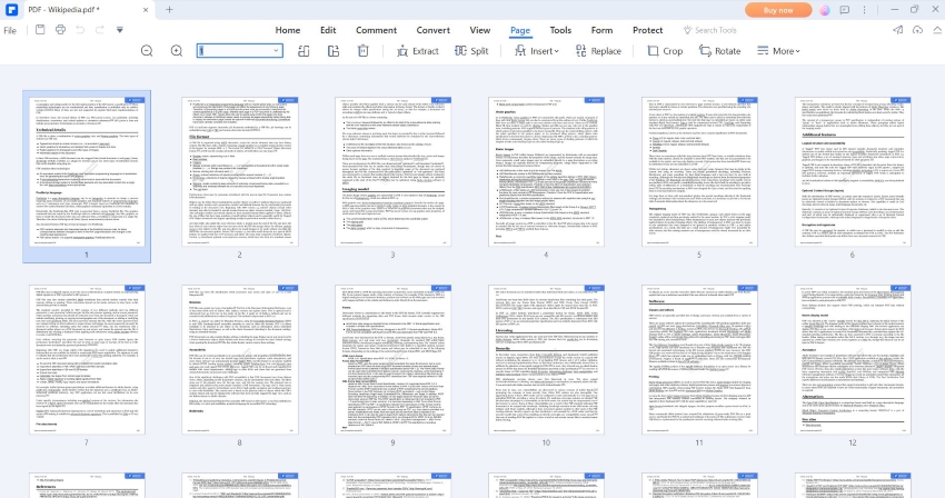 choosing pages to delete with pdfelement