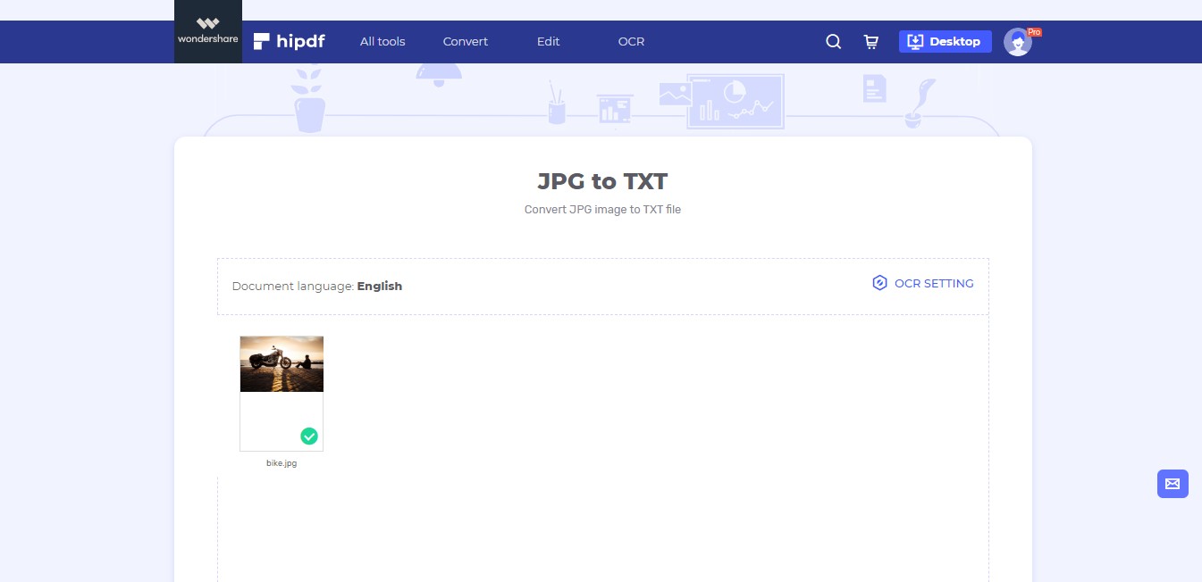 upload jpg to txt