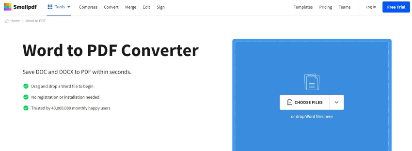 convert word to pdf online free