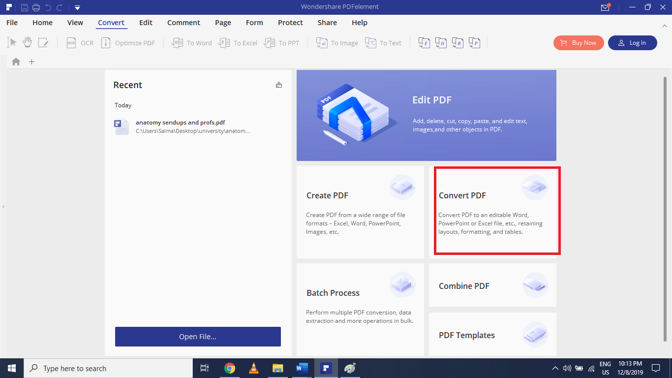 convert pdf option