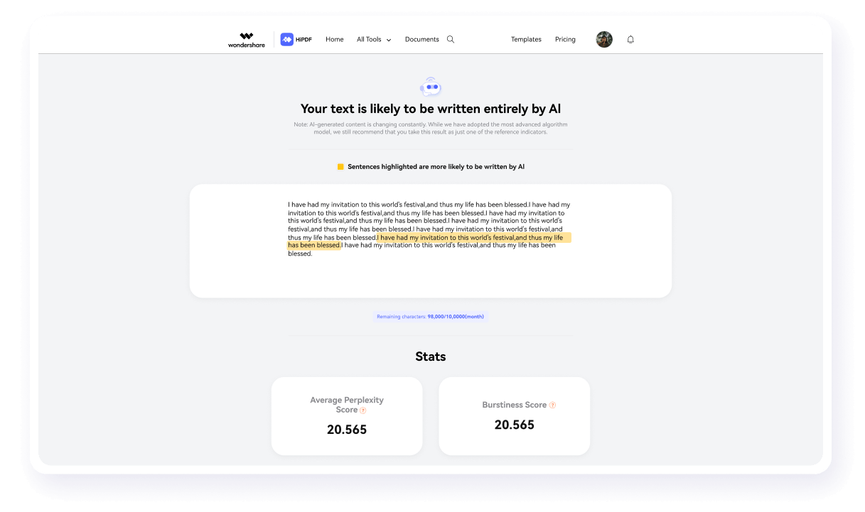 get detection result