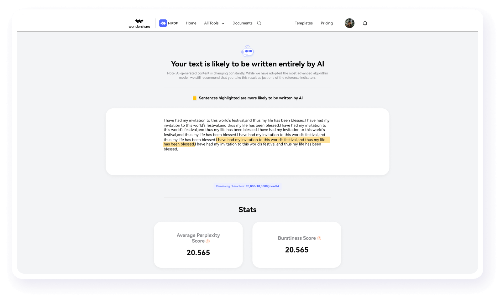 get detection result