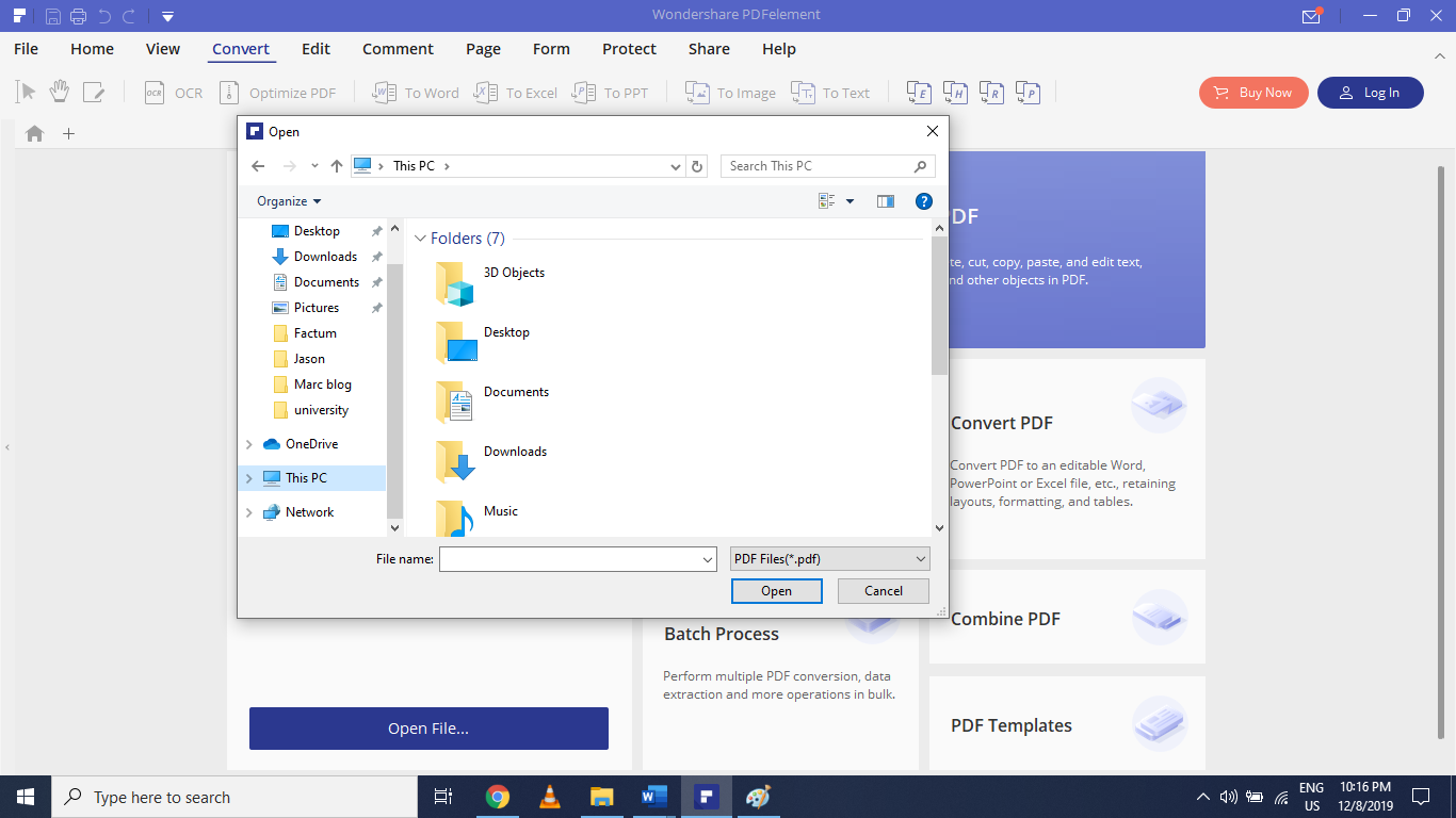 select pdf document